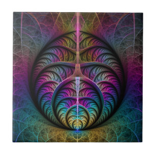 Trippy Gemustert Colorado Abstraktes Fraktal Kunst Fliese