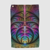 Trippy Gemustert Colorado Abstraktes Fraktal Kunst Golfhandtuch (Vorderseite)