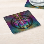 Trippy Gemustert Colorado Abstraktes Fraktal Kunst Rechteckiger Pappuntersetzer (angewinkelt)