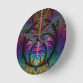 Trippy Gemustert Colorado Abstraktes Fraktal Kunst Runde Wanduhr (Winkel)