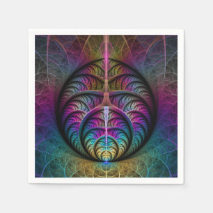 Trippy Gemustert Colorado Abstraktes Fraktal Kunst Serviette