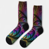 Trippy Gemustert Colorado Abstraktes Fraktal Kunst Socken (Linkes Detail)