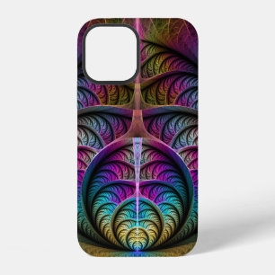 Trippy gemustert farbenfrohe abstrakte Fraktal-Kun iPhone 12 Hülle