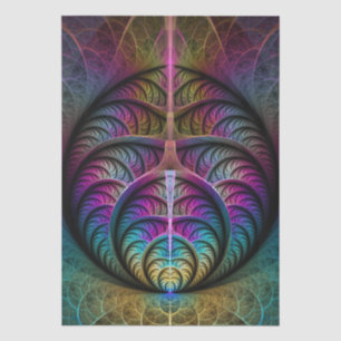 Trippy gemustert farbenfrohe abstrakte Fraktal-Kun Seidenpapier