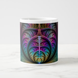 Trippy gemustert farbenfrohe abstrakte Fraktalkuns Jumbo-Tasse