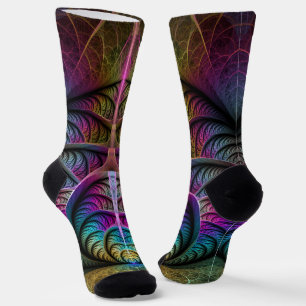 Trippy gemusterte bunte abstrakte Fraktal-Kunst Socken