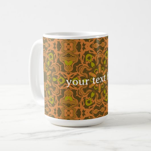 Trippy geometrische Flüssig-Mandala-Kunst Kaffeetasse (Vorderseite Links)