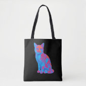 Trippy geometrische Katzenkunst Tasche (Vorderseite)