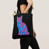 Trippy geometrische Katzenkunst Tasche (Von Nahem)