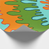 Trippy Green Orange Liquid Tropfen Streifen Y2K Mu Geschenkpapier (Ecke)