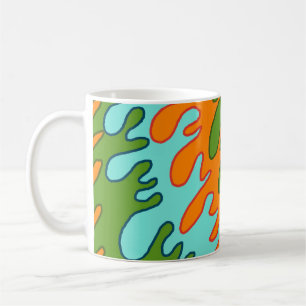 Trippy Green Orange Liquid Tropfen Streifen Y2K Mu Kaffeetasse