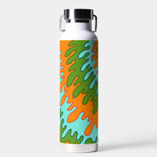 Trippy Green Orange Liquid Tropfen Streifen Y2K Mu Trinkflasche