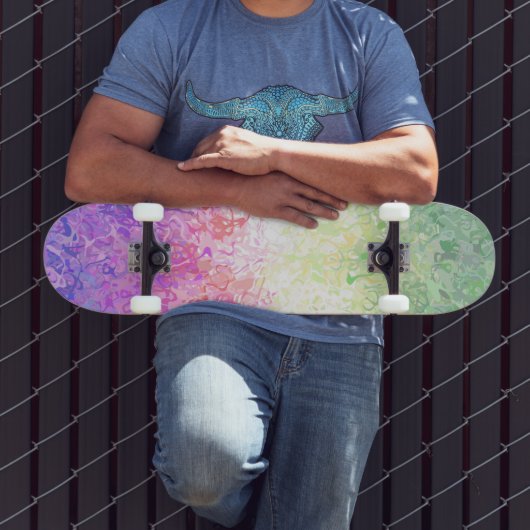 Trippy Groovy Boho Abstrakt Genderdoe Pride Flag Skateboard (Außenbereich 3)