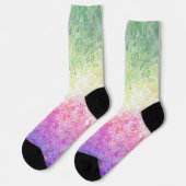 Trippy Groovy Boho Abstrakt Genderdoe Pride Flag Socken (Linkes Detail)