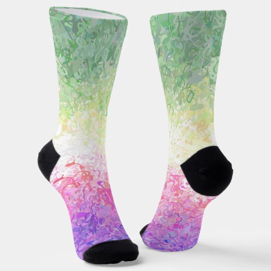 Trippy Groovy Boho Abstrakt Genderdoe Pride Flag Socken (Gewinkelt)