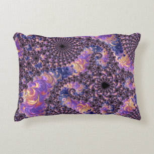 Trippy Groovy Boho Farbige Juwel-Ton-Fraktal-Kunst Dekokissen