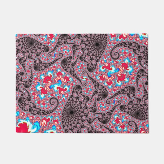 Trippy Groovy Boho Hippie Spiraling Fraktal Art Fußmatte (Vorderseite)