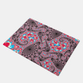 Trippy Groovy Boho Hippie Spiraling Fraktal Art Fußmatte (Schrägansicht)