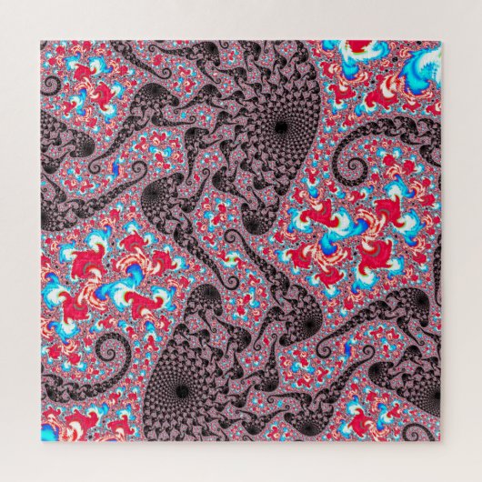 Trippy Groovy Boho Hippie Spiraling Fraktal Art Puzzle (Vertikal)