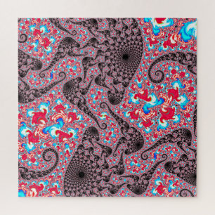 Trippy Groovy Boho Hippie Spiraling Fraktal Kunst Puzzle