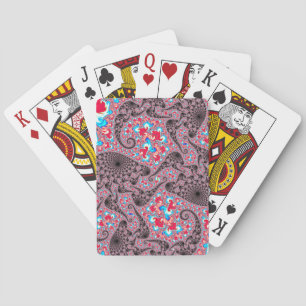 Trippy Groovy Boho Hippie Spiraling Fraktal Kunst Spielkarten