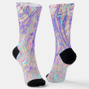 Trippy Groovy Colorful Blobs Digitale Abstrakte Ku Socken
