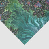 Trippy Groovy Colorful Jewel Tone Fraktal Art Seidenpapier (Detail)