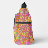 Trippy Groovy Funky Psychedelic Fraktal Burst Crossbody Bag (Vorderseite)