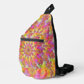 Trippy Groovy Funky Psychedelic Fraktal Burst Crossbody Bag (Rechte Ecke)