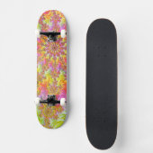 Trippy Groovy Funky Psychedelic Fraktal Burst Skateboard (Vorderseite)
