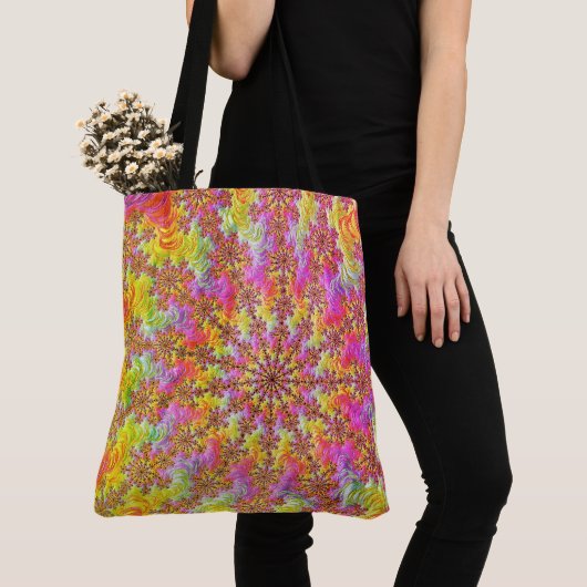 Trippy Groovy Funky Psychedelic Fraktal Burst Tasche (Von Nahem)