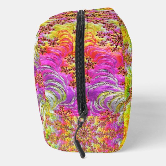 Trippy Groovy Funky Psychedelic Fraktal Burst Waschbeutel (Rechts)