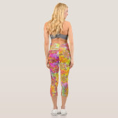 Trippy Groovy Funky psychedelische Fraktal-Explosi Capri Leggings (Rückseite)