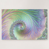 Trippy Groovy Pastel Rainbow Spirale Fraktal Art Puzzle (Horizontal)