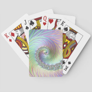 Trippy Groovy Pastell Regenbogen Spirale Fraktal K Spielkarten