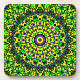 Trippy Groovy Retro Hippie Colorful Mandala Art Getränkeuntersetzer
