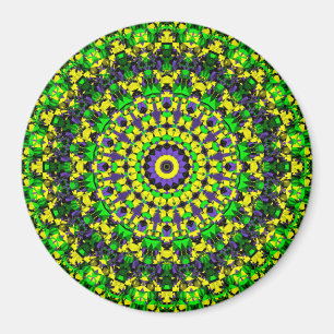 Trippy Groovy Retro Hippie farbenfrohe Mandala-Kun Magnet