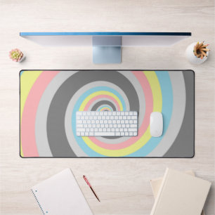 Trippy Groovy Spiral Abstrakt Demiflux Pride Flag Schreibtischunterlage