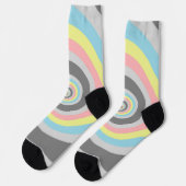 Trippy Groovy Spiral Abstrakt Demiflux Pride Flag Socken (Linkes Detail)