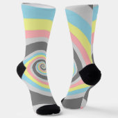 Trippy Groovy Spiral Abstrakt Demiflux Pride Flag Socken (Gewinkelt)