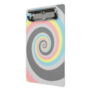 Trippy Groovy Spiral Abstraktes Demiflux-Stolz-Fla Mini Klemmbrett