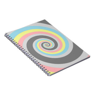 Trippy Groovy Spiral Abstraktes Demiflux-Stolzflag Notizblock