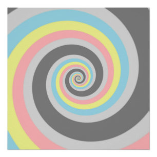 Trippy Groovy Spiral Abstraktes Demiflux-Stolzflag Poster