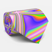 Trippy Groovy Vibrany Abstraktes digitales Fraktal Krawatte (Gerollt)