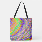 Trippy Groovy Vibrany Abstraktes digitales Fraktal Tasche (Vorderseite)