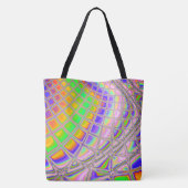 Trippy Groovy Vibrany Abstraktes digitales Fraktal Tasche (Rückseite)