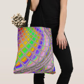 Trippy Groovy Vibrany Abstraktes digitales Fraktal Tasche (Von Nahem)