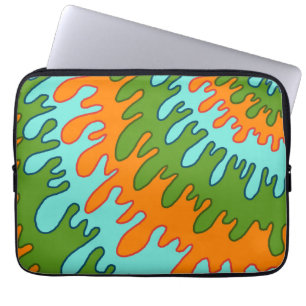 Trippy Grün Orange Flüssig-Tropf-Streifen Y2K Must Laptopschutzhülle