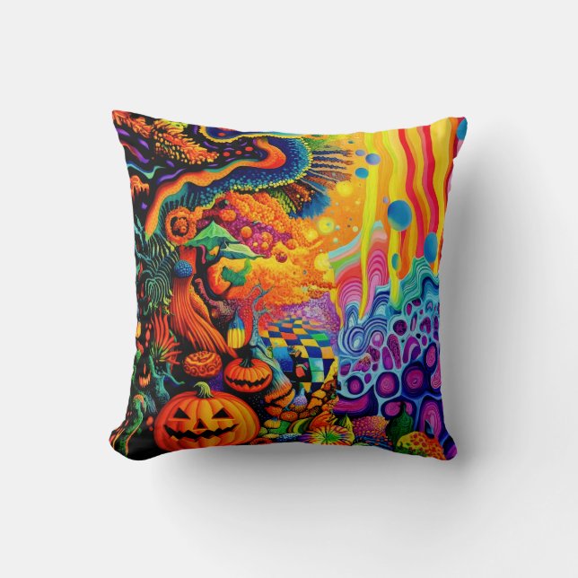 Trippy Halloween Kissen (Vorderseite)