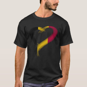 Trippy heart I Liebe Belgien Flagge Edm Rave techo T-Shirt